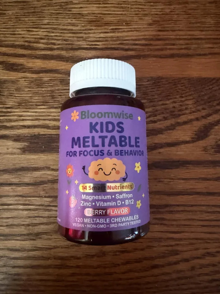 A jar of Bloomwise on a wooden table