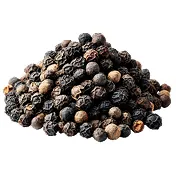 A pile of black peppercorns